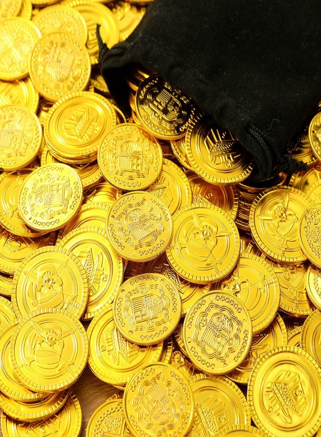 شارنيول، 300 قطعة من العملات الذهبية البلاستيكية لعيد القديس باتريك، مزينة بنقشة جمجمة، مثالية لحفلات القراصنة، وألعاب البحث عن الكنز، وهدايا حفلات أعياد الميلاد. - Image 2